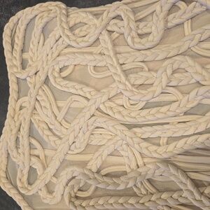 Elegant Cream Braided Women's Top